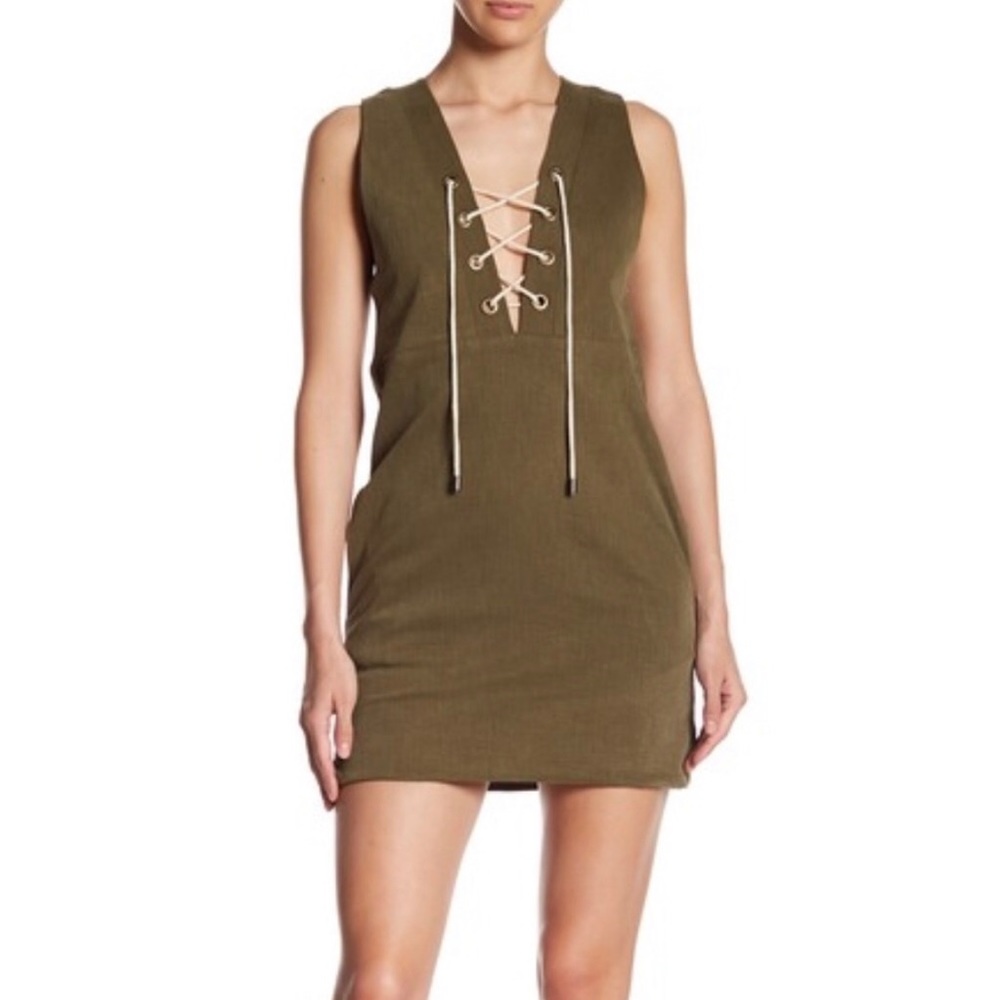 Sincerely Jules YMI Lace Up Drew Dress Olive Green